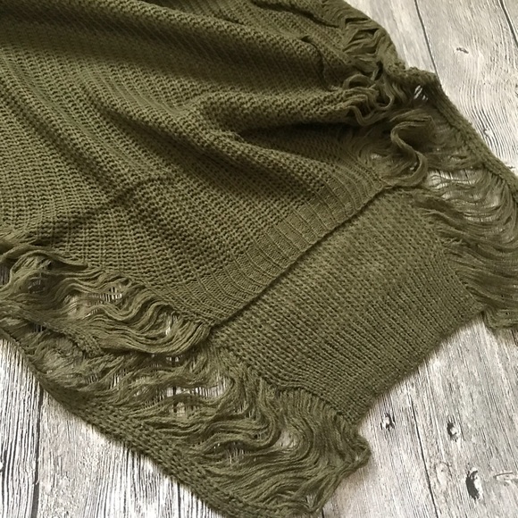 Sexy green long sleeve broken holes sweater dress - Picture 4 of 4